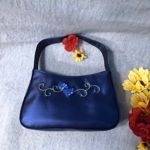 NWOT - Embroidered Shimmering Navy Blue Mini-Bag